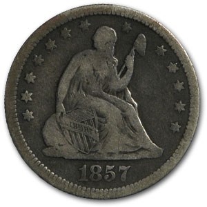 1857 Liberty Seated Quarter Fine 1857 Liberty Seated Quarter Fine